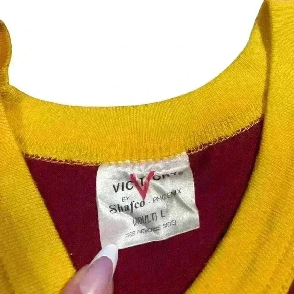 Vintage Washington Iron Jersey shirt tag size Large maroon and yellow - Picture 3 of 6